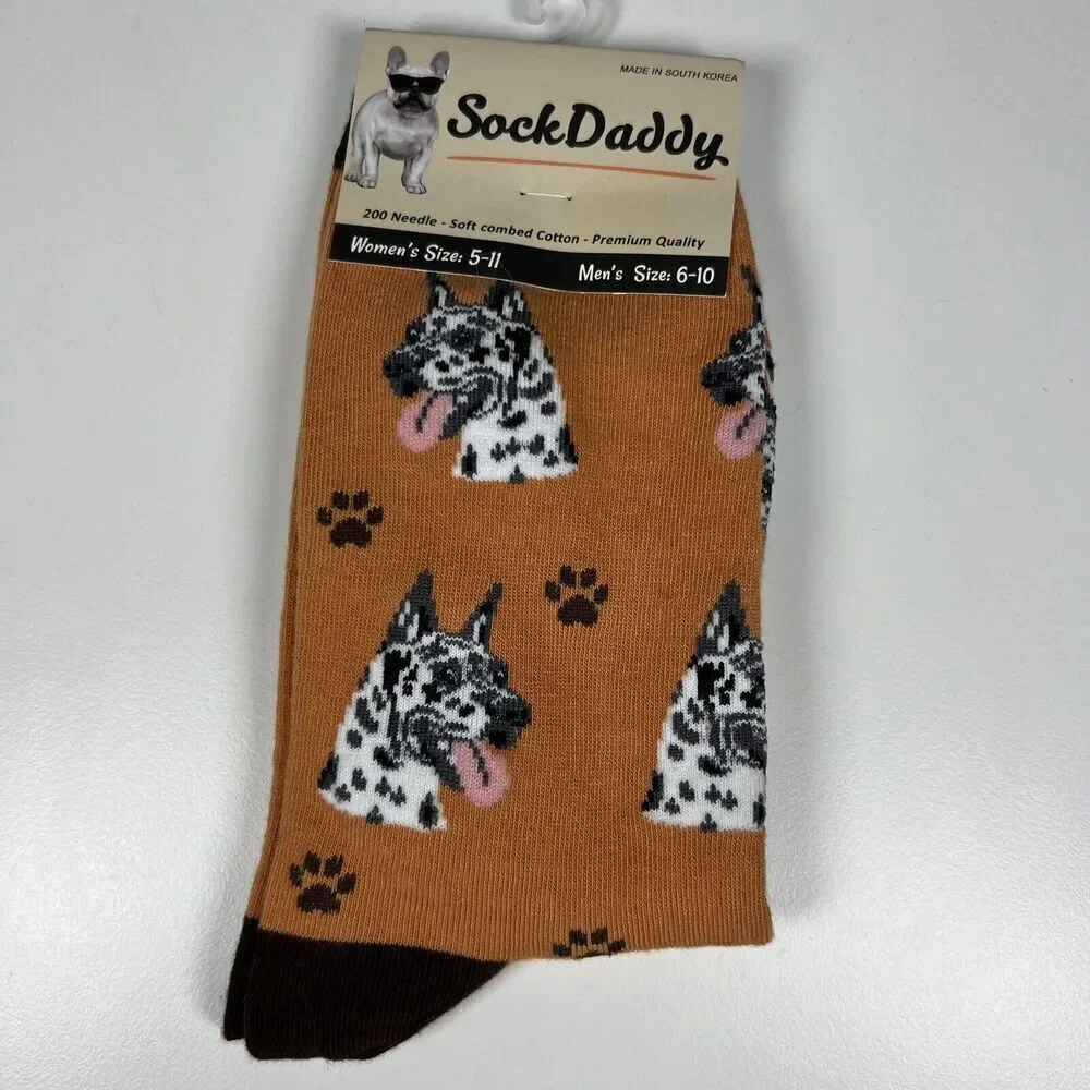 Harlequin Dane Dog Pet Lover Socks Fun Novelty Dress Casual Unisex By Sock Daddy